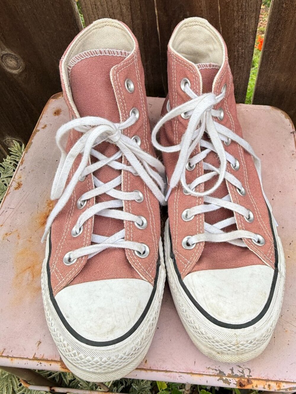Rose Pink or Mauve Converse High Top Tennis Shoes Sneakers Chucks Size Womens 7